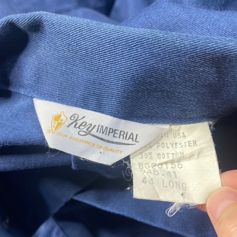 Vintage Key Imperial Blue Coveralls USA Workwear Mechanic Size 44 Long - Picture 8 of 10